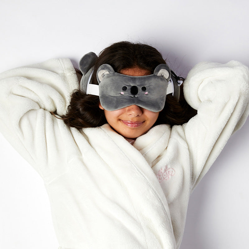 Bindi The Koala Travel Pillow Set Open On Model