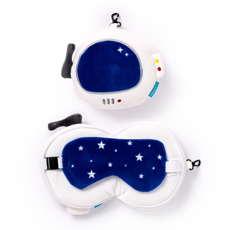 Alex The Space Cadet Travel Pillow Set Front View Open And Closed