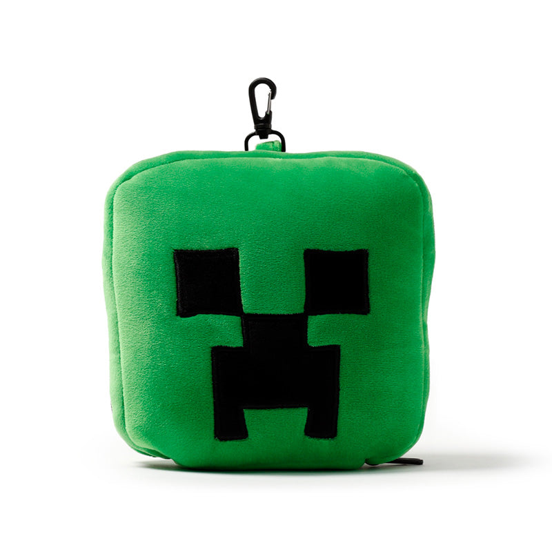 Minecraft Creeper Travel Pillow Set Front View Closed