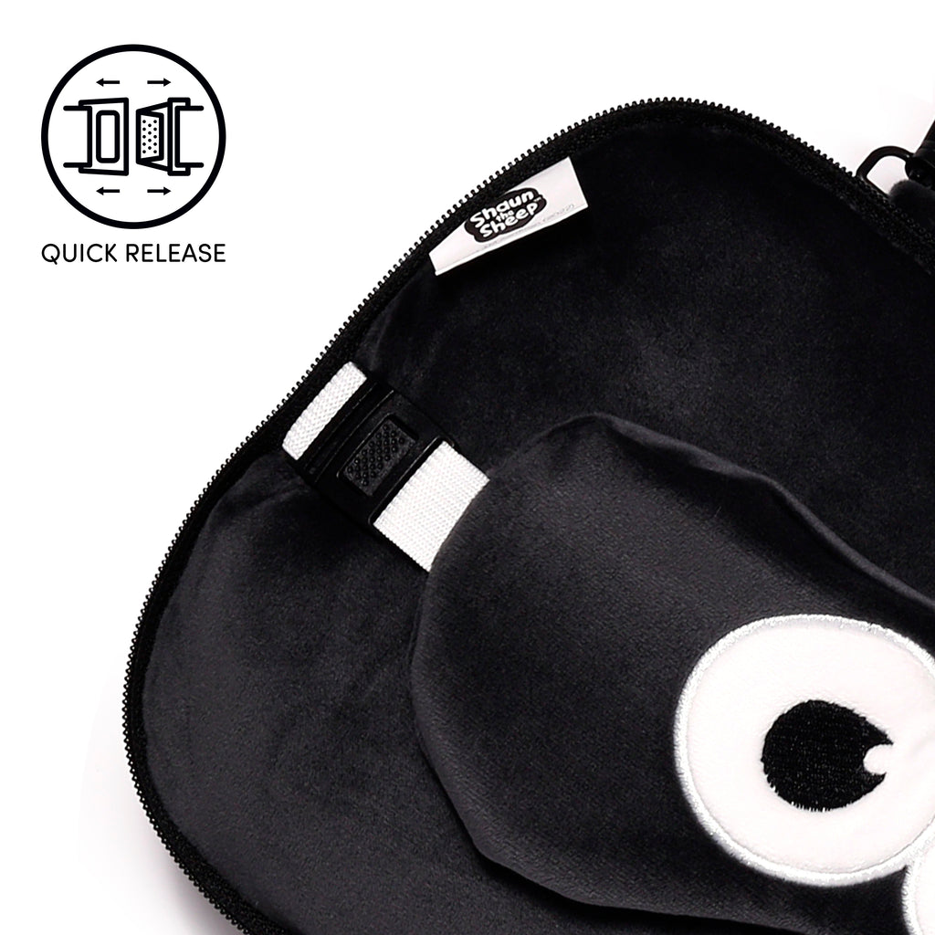 Shaun The Sheep Travel Pillow Set Showing Quick Release Clip