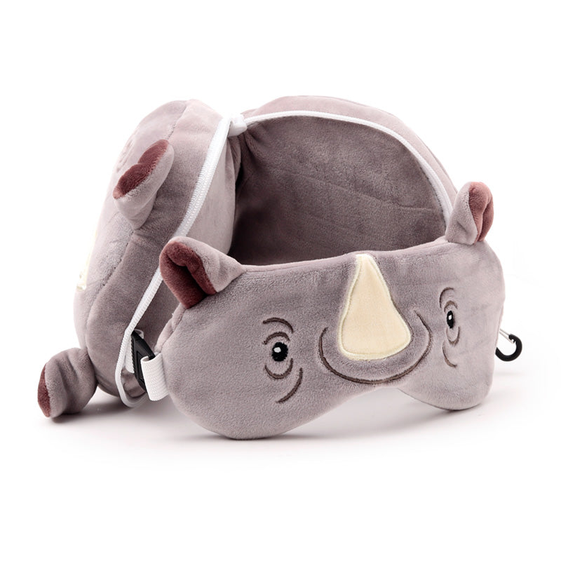 Rhino Travel Pillow Set Open Resting On Table