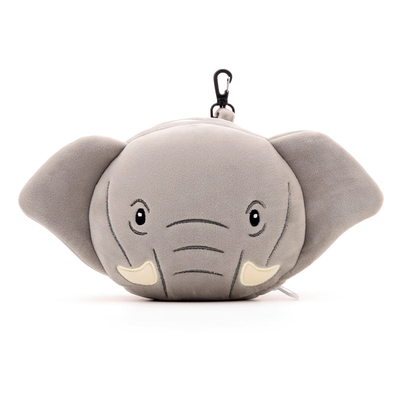 Elephant Travel Pillow Set Front View Closed