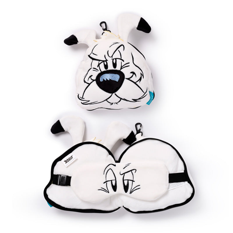 Idefix (Dogmatix) The Dog Asterix Travel Pillow Set Front View Open And Closed