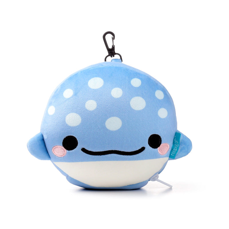 Aoi The Whale Shark Travel Pillow Set Front View Closed