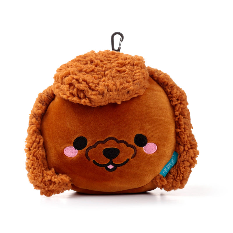 Gigi The Toy Poodle Travel Pillow Set Front View Closed