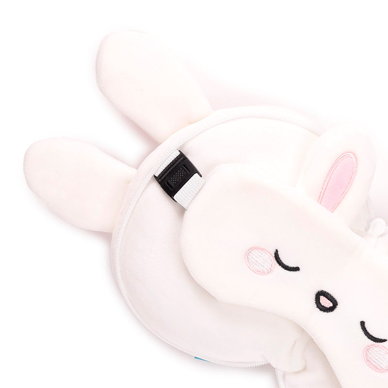 Frances The Rabbit Travel Pillow Set Showing Quick Release Clip