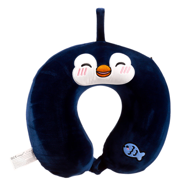 Nico The Penguin Memory Foam Neck Support Travel Pillow Front View
