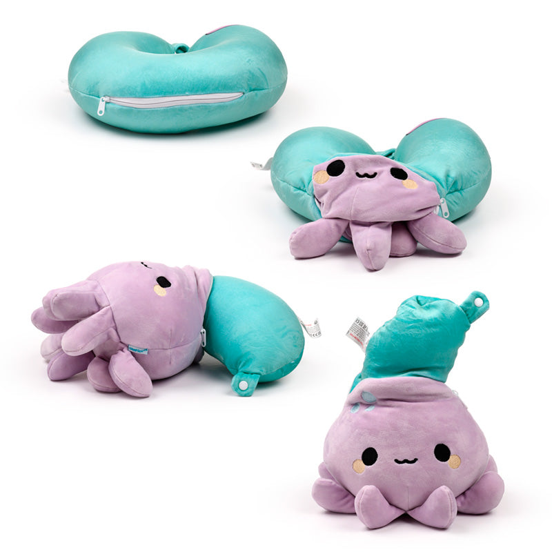 Wendy The Octopus 2-In-1 Travel Pillow & Plush Toy Set Mid Way Through The Transition
