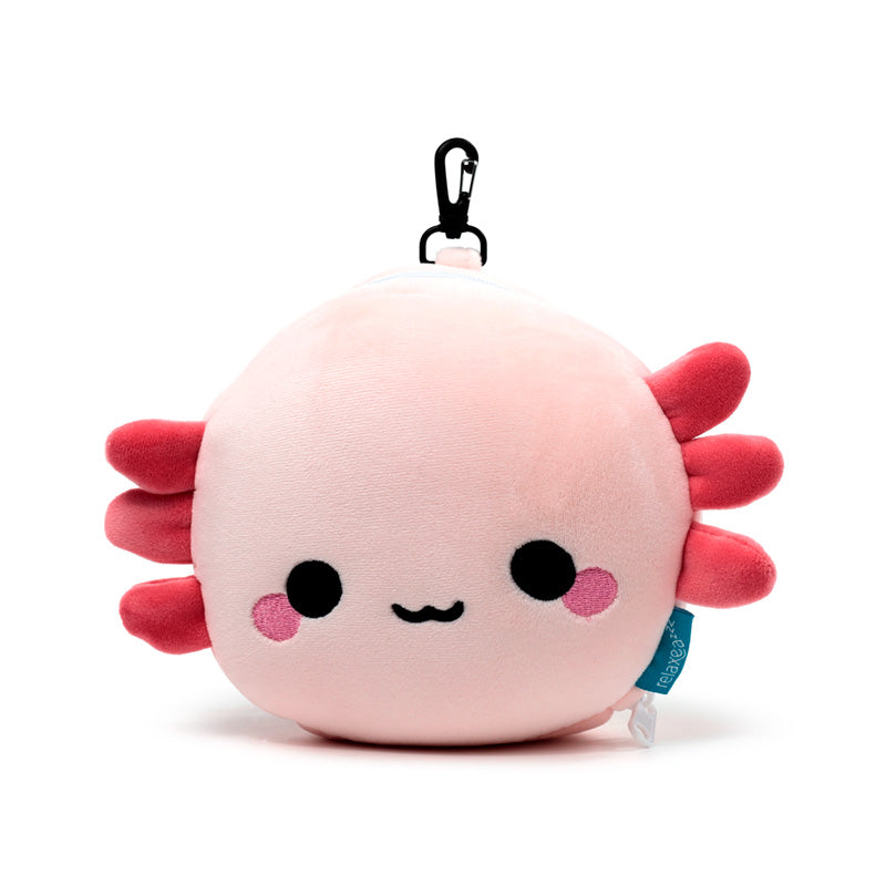 Maddie The Axolotl Travel Pillow Set Front View Closed