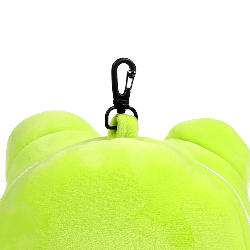 Silas The Frog Travel Pillow Set Bag Clip Close Up