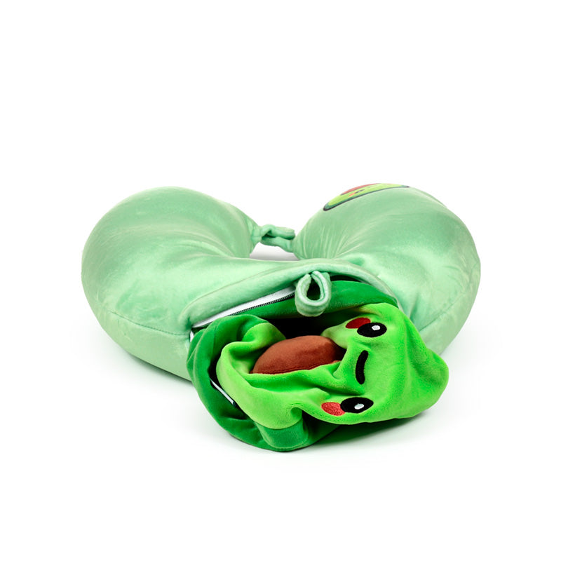 Pedro The Avocado 2-In-1 Travel Pillow & Toy Set Mid Way Through The Transition