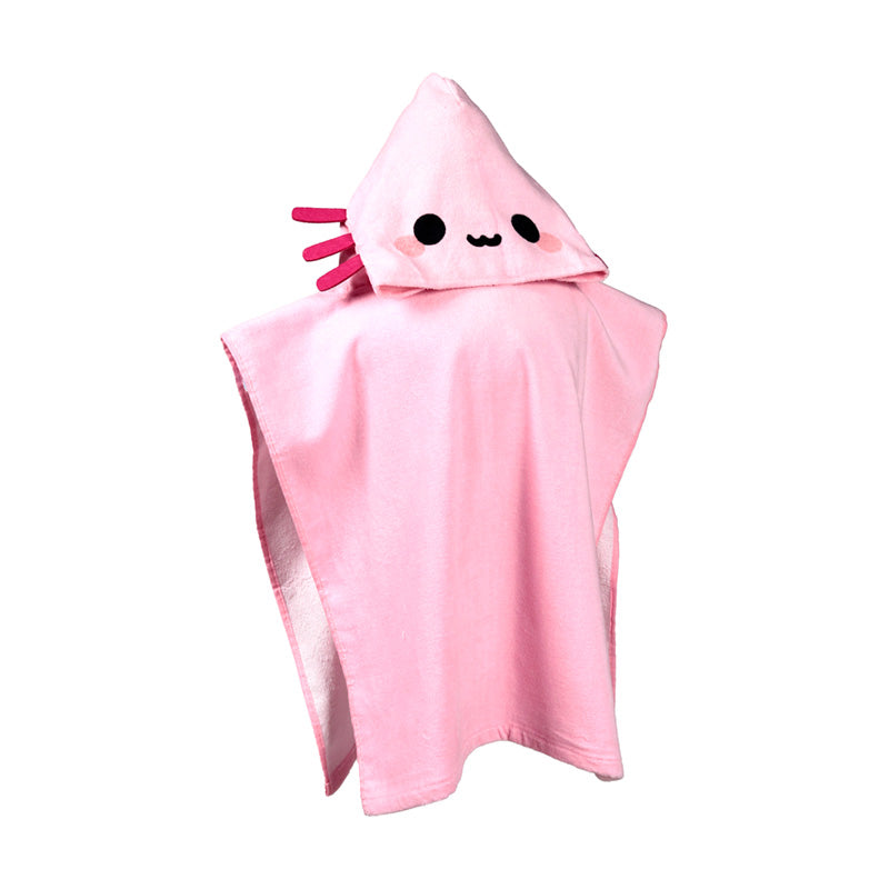 Maddie The Axolotl Kids Hooded Poncho Towel Hooded Towel Shaped