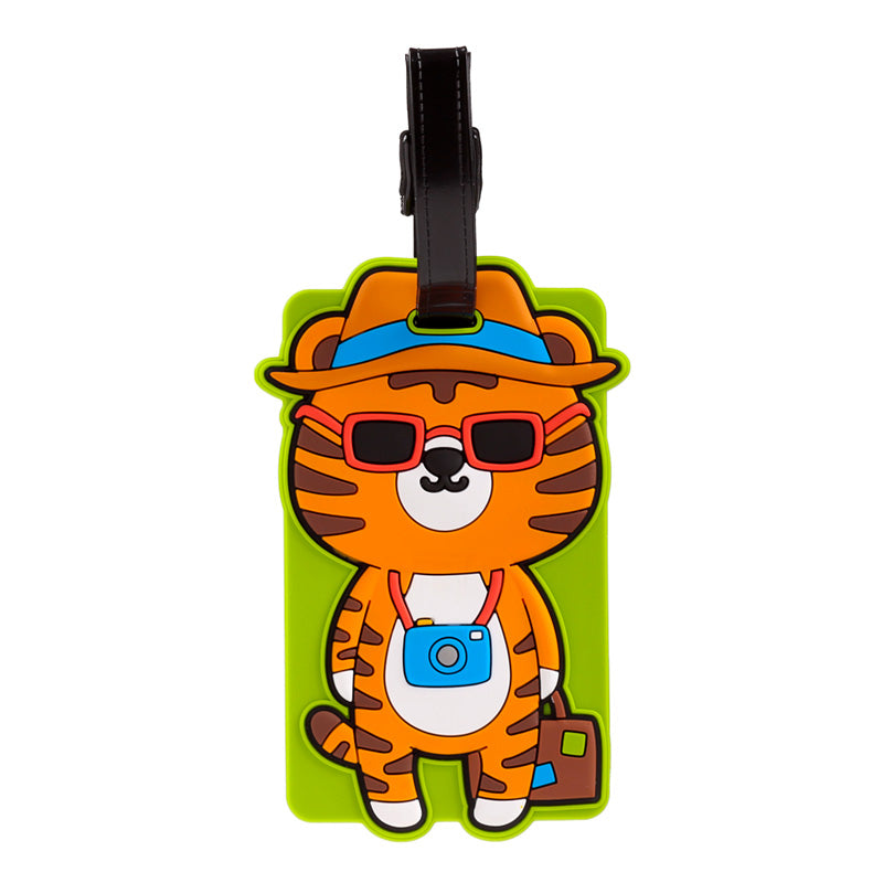 Alfie The Tiger Luggage Tag Front View