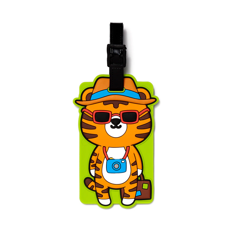 Alfie The Tiger Luggage Tag Front View