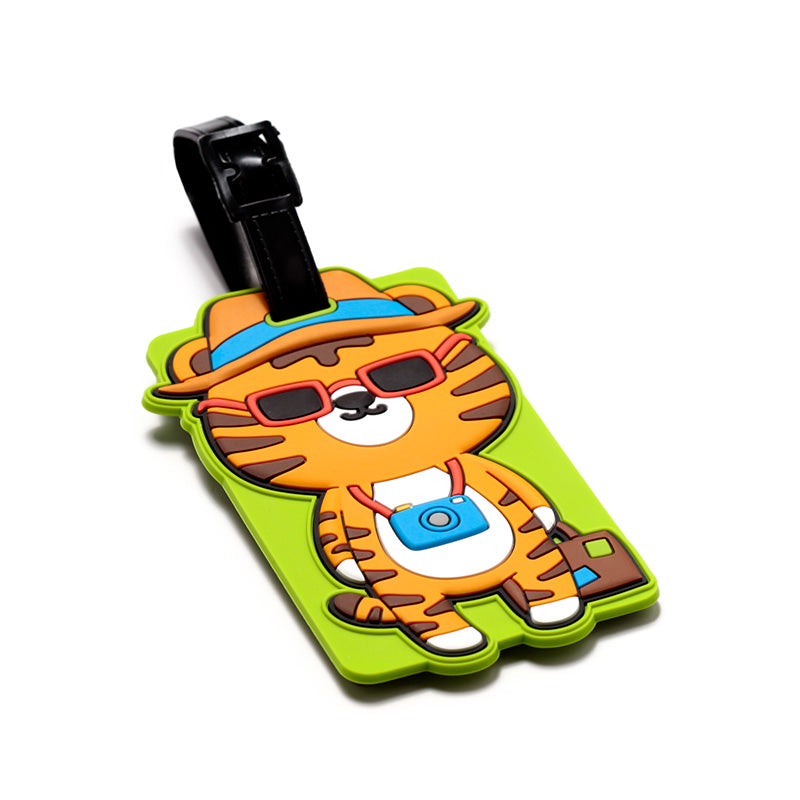 Alfie The Tiger Luggage Tag Front Side Angle