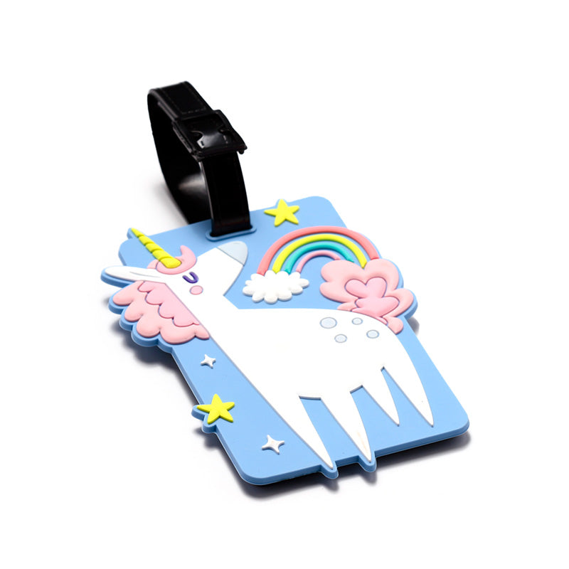 Unicorn Magic Luggage Tag Front Side Angle